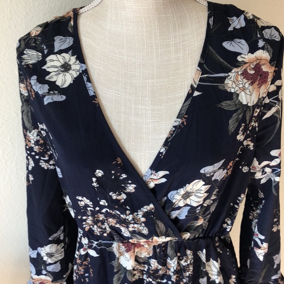 Pretty long (above ankles I’m 5’4”) blue floral dress - Picture 2 of 5